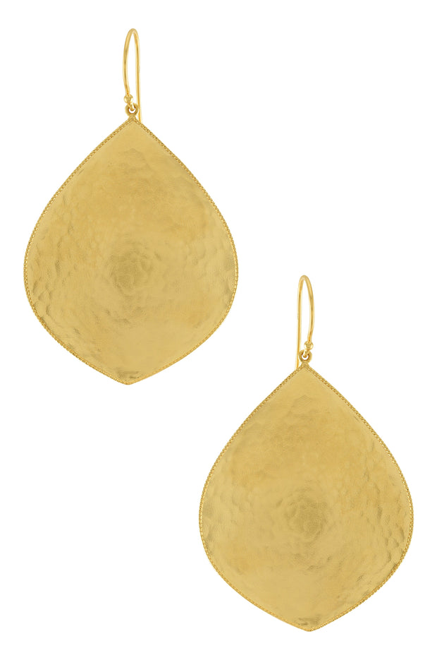 Silver Golden Glow Texture Earrings - Large