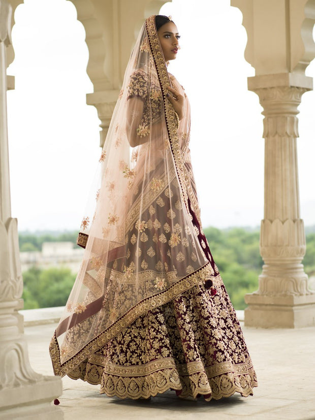 Maroon Bridal Lehenga