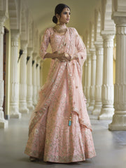 Pink Linen Lehenga