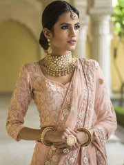 Pink Linen Lehenga