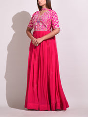 Pink Georgette Gown