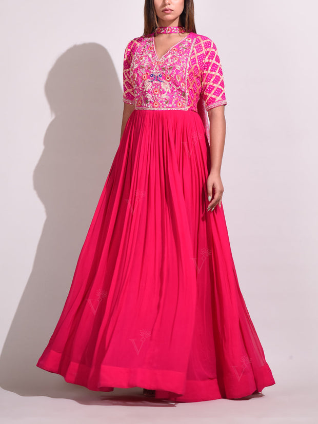 Pink Georgette Gown