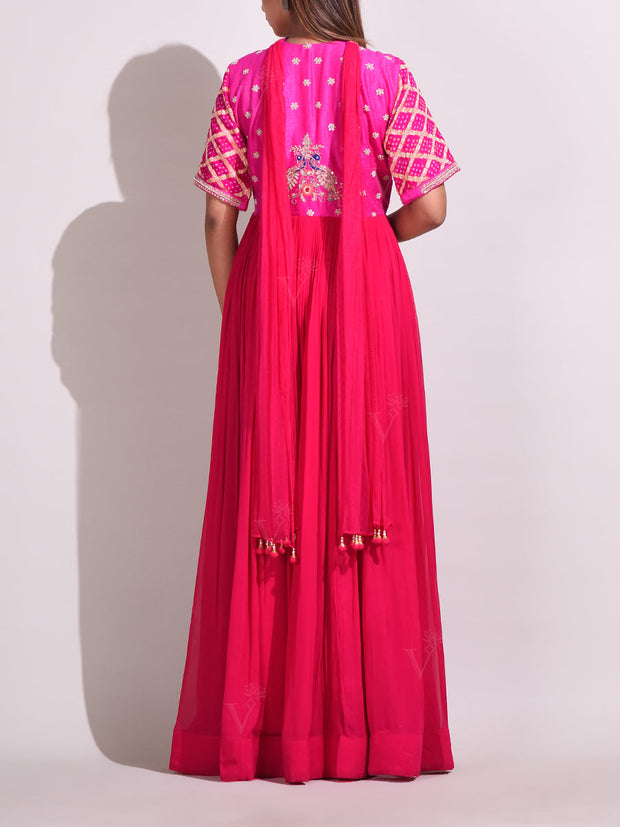 Pink Georgette Gown