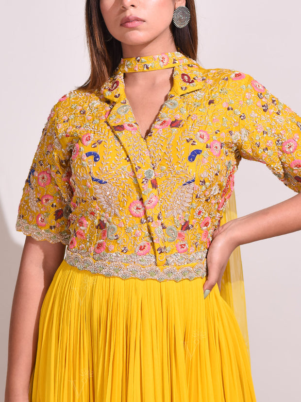 Mustard Georgette Gown