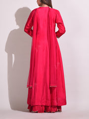 Reddish Pink Silk Gown