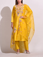 Mustard Chanderi Salwar Suit