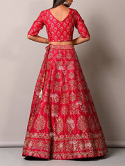 Pink Pearl Brush Lehenga Set