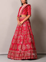 Pink Pearl Brush Lehenga Set