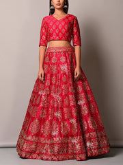 Lehenga, Lehenga set, Lehengas, Printed, Zari, Sequence, Bright, Party wear, Choli