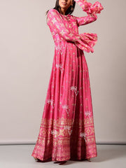 Pink Vasansi Silk Anarkali Gown