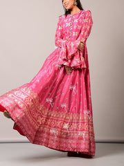 Pink Vasansi Silk Anarkali Gown