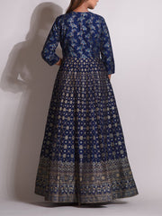 Blue Vasansi Silk Highlighted Gown