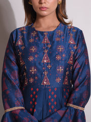 Blue Chanderi Highlighted Gown