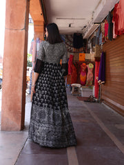 Black Vasansi Silk Printed Gown