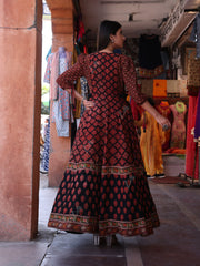 Brown Vasansi Silk Printed Gown