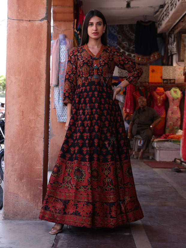 Brown Vasansi Silk Printed Gown