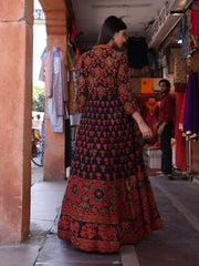 Brown Vasansi Silk Printed Gown