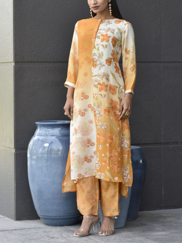 Yellow Vasansi Silk Printed Co-ord Set