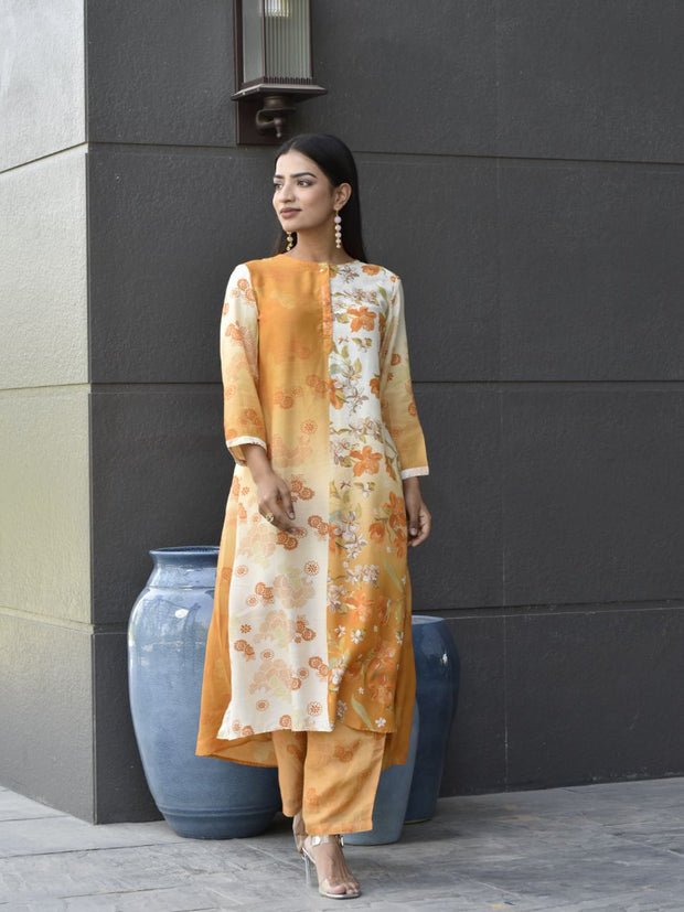 Yellow Vasansi Silk Printed Co-ord Set