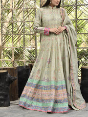 Laurel Green Vasansi Silk Printed Anarkali Gown