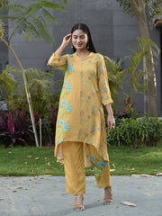 Yellow Vasansi Silk Printed Co-ord Set