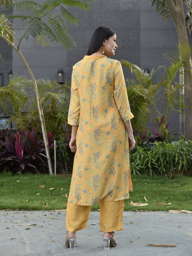 Yellow Vasansi Silk Printed Co-ord Set