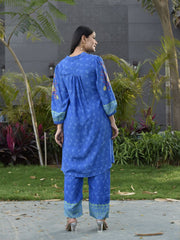 Blue Vasansi Silk Printed Co-ord Set