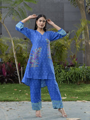 Blue Vasansi Silk Printed Co-ord Set