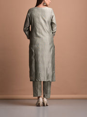 Grey Chanderi Suit Set