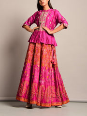 Pink Peplum Lehenga