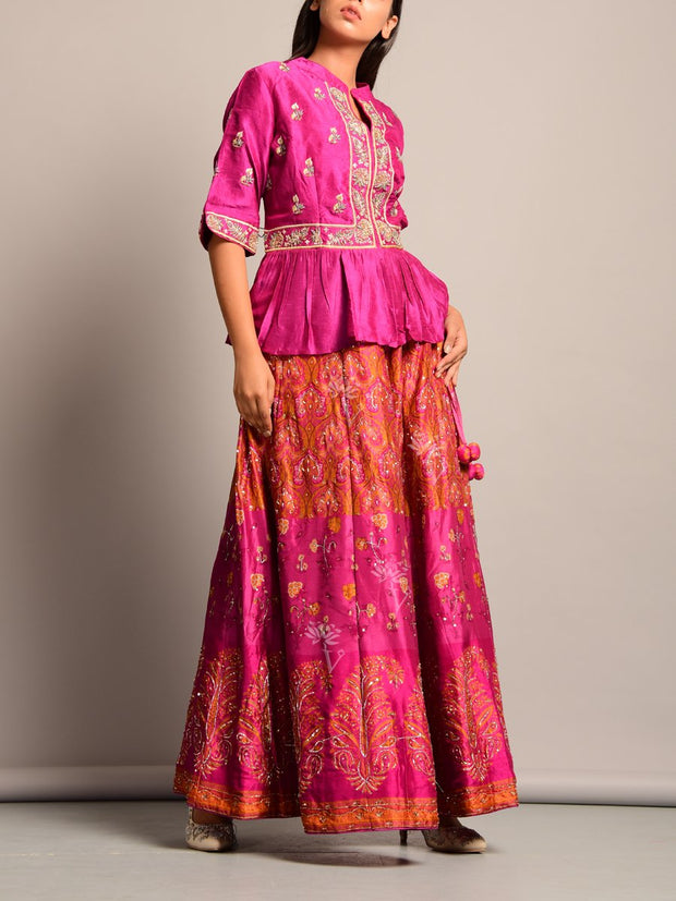 Pink Peplum Lehenga