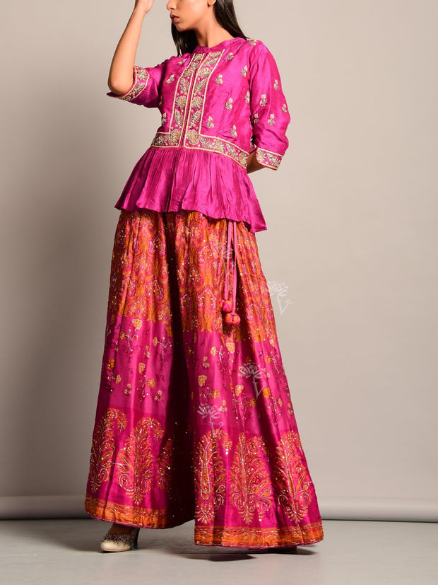 Pink Peplum Lehenga