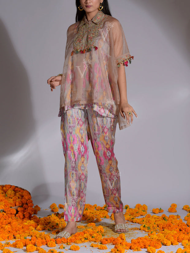 Light Brown Kaftan and Pant Set