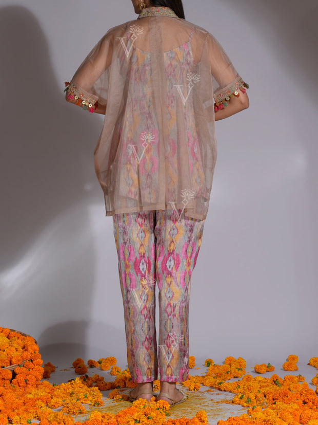 Light Brown Kaftan and Pant Set