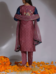 Blue and Plum Vasansi Silk Suit Set