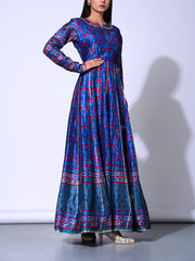 Persian Blue Vasansi Silk  Anarkali Gown