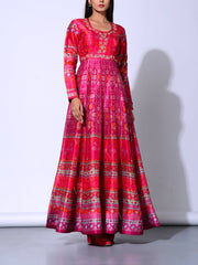 Pink Vasansi Silk  Anarkali Gown