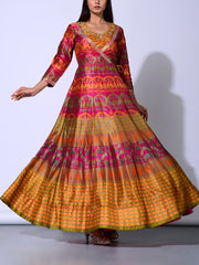 Mehendi Rust Vasansi Silk  Anarkali Gown