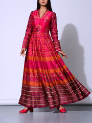 Deep Pink Vasansi Silk  Anarkali Gown