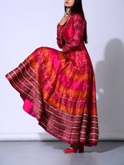 Deep Pink Vasansi Silk  Anarkali Gown