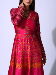 Deep Pink Vasansi Silk  Anarkali Gown