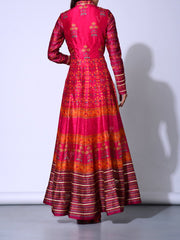 Deep Pink Vasansi Silk  Anarkali Gown