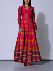 Deep Pink Vasansi Silk  Anarkali Gown