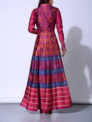 Wine Vasansi Silk  Anarkali Gown