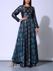 Mid Night Blue Vasansi Silk  Gown