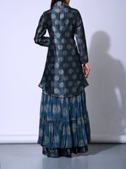 Mid Night Blue Vasansi Silk  Gown