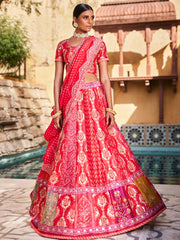 Scarlet Red Silk Gota Patti Lehenga Set