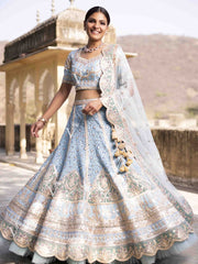 Sea Blue Embellished Lehenga Set