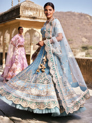 Sea Blue Embellished Lehenga Set