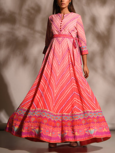 Handcrafted Pink Anarkali Tunic